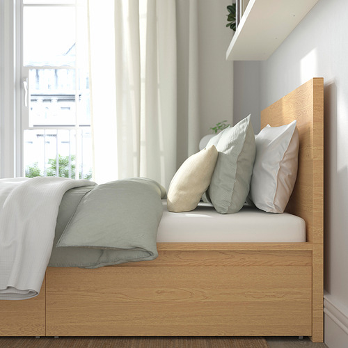MALM, Full high bed frame with 2 storage boxes. 4 of 9 open dialog
