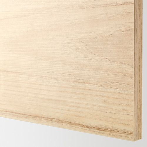 Primer plano del panel de muebles similar a la madera de ASKERSUND, textura suave y ligera de ceniza.