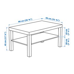 Ilustración de medidas - LACK mesa de centro
