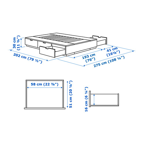 NORDLI, bed King with mattress. 11 of 11 open dialog