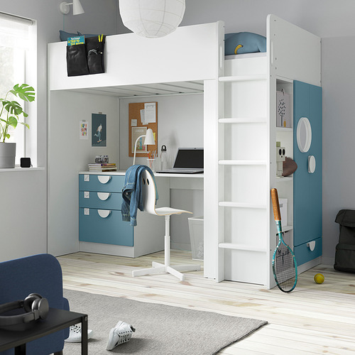 SMÅSTAD, loft bed with desk. 2 of 9 open dialog
