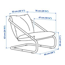 Ilustración de medidas - ÖNNESTAD estructura de sillón