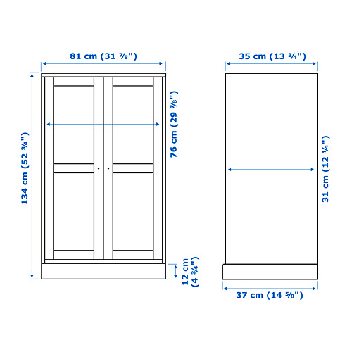 HAVSTA, glass-door cabinet with base. 6 of 6 open dialog