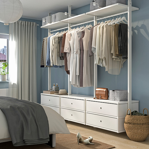 ELVARLI, 3 section shelf unit. 2 of 9 open dialog
