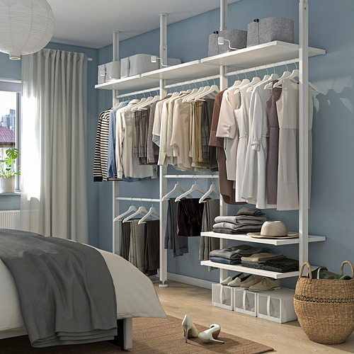 ELVARLI, 3 section shelf unit. 2 of 6 open dialog