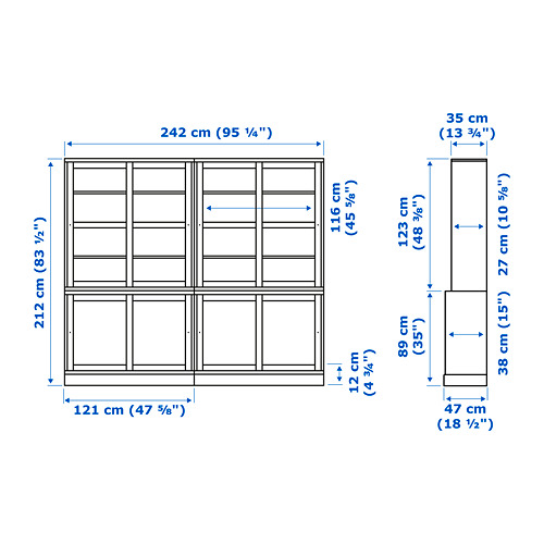 HAVSTA, storage with sliding glass doors. 7 of 8 open dialog