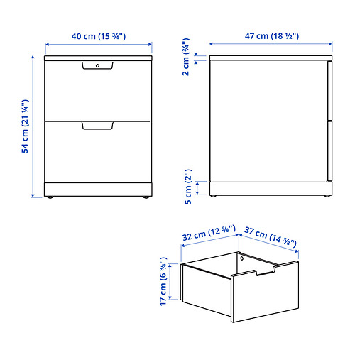 Ilustración con medidas del producto: NORDLI.