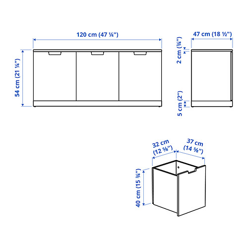 NORDLI, Cómoda de 3 cajones. 5 de 5 abrir diálogo