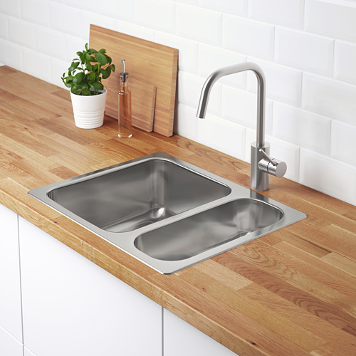 HILLESJÖN, 1 1/2 bowl dual mount sink. 2 of 4 open dialog