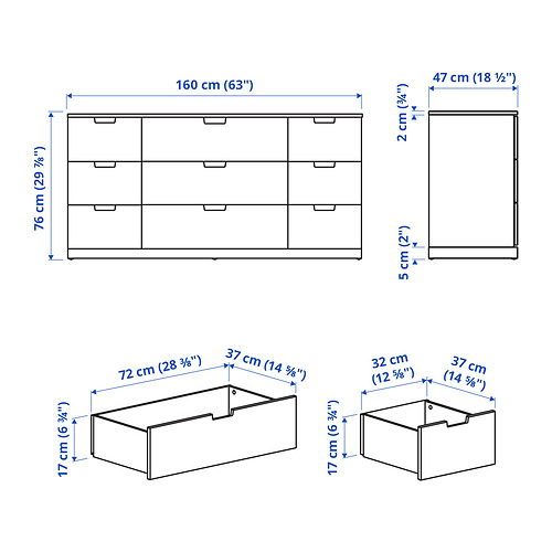 NORDLI, Cómoda de 9 cajones. 5 de 5 abrir diálogo