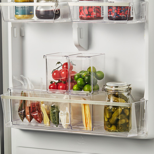 KLIPPKAKTUS, storage box for fridge, set of 3. 2 of 5 open dialog