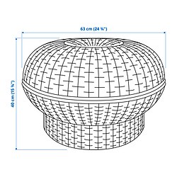 Measurement Illustration - IKEA PS 2026 ottoman with storage