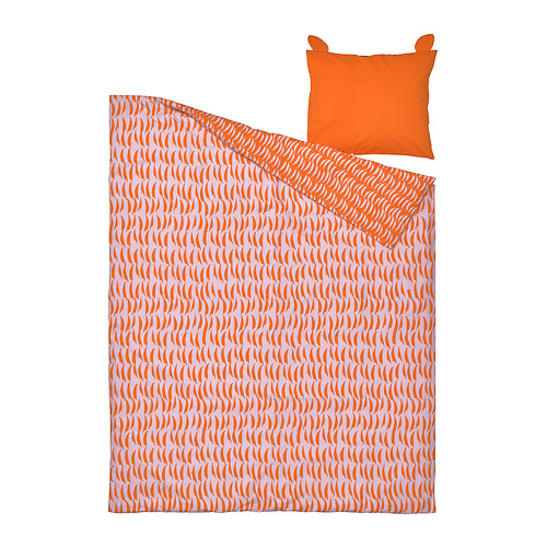 Un juego de edredón natthager con estampado de tigres de color naranja brillante con almohada. Perfecto para los niños, en suave mezcla de algodón y viscosa.
