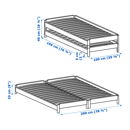 UTÅKER, stackable bed with 2 mattresses Twin. 13 of 13 open dialog