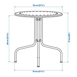 Measurement Illustration - LÄCKÖ table+2 chairs, outdoor