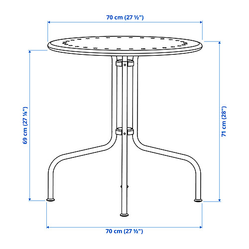 Measurement Illustration - LÄCKÖ table+2 chairs, outdoor