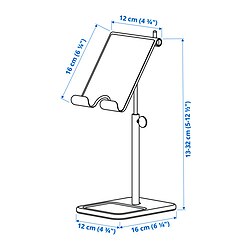Ilustración de medidas - HAVREHOJ soporte para tablet