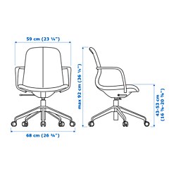 Ilustración de medidas - LÅNGFJÄLL silla reuniones con reposabrazos