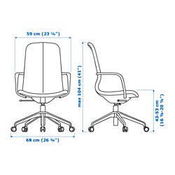 Measurement Illustration - LÅNGFJÄLL office chair with armrests