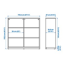 Measurement Illustration - TONSTAD shelving unit