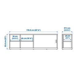 Ilustración de medidas - TONSTAD mueble TV