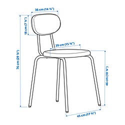 Ilustración de medidas - SANDSBERG silla