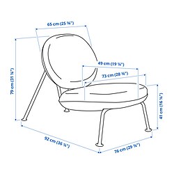 Ilustración de medidas - VEINGE sillón