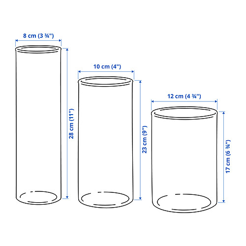 Ilustración con medidas del producto: CYLINDER.