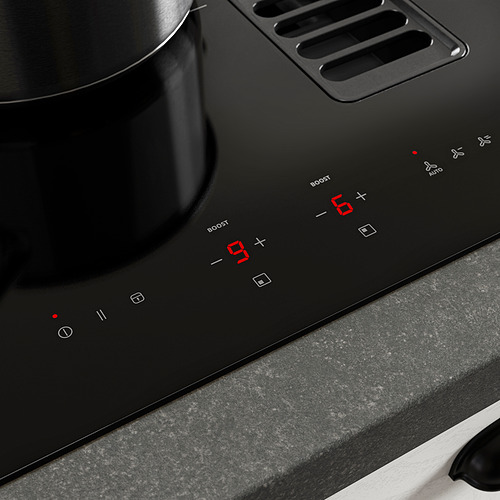 TÄCKNAN, Induction hob with built-in extractor. 3 of 10 open dialog