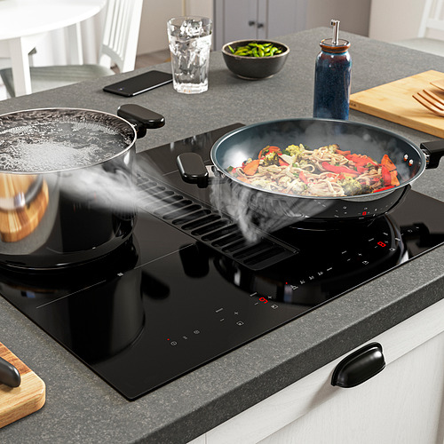 TÄCKNAN, Induction hob with built-in extractor. 5 of 10 open dialog