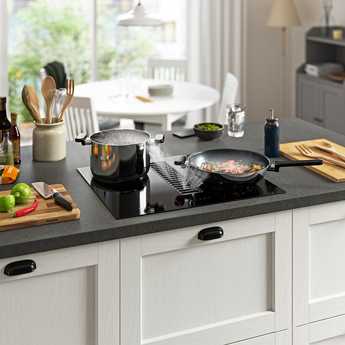 TÄCKNAN, Induction hob with built-in extractor. 2 of 10 open dialog