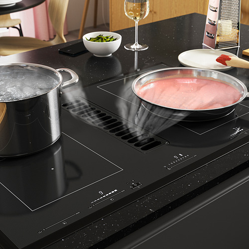 TÄCKNAN, placa inducción con extractor integrado. 2 de 15 abrir diálogo