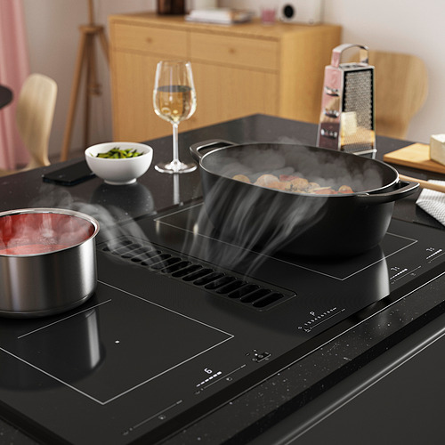 TÄCKNAN, placa inducción con extractor integrado. 4 de 15 abrir diálogo