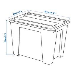 Measurement Illustration - SAMLA box with lid