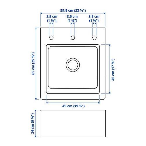 TALLSJÖN, Sink bowl with visible front. 5 of 5 open dialog