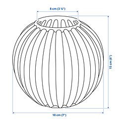 Ilustración de medidas - SKOGSTUNDRA florero/jarrón