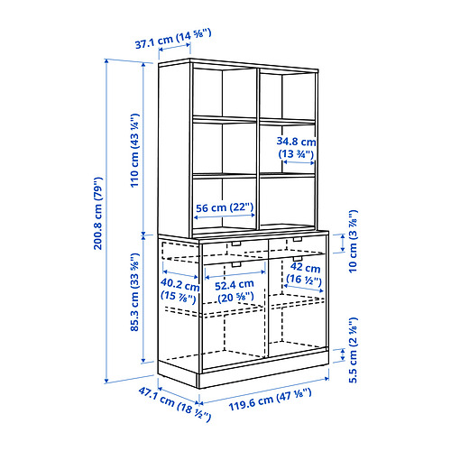 TONSTAD, bookcase with doors. 6 of 6 open dialog