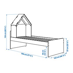 Measurement Illustration - SLÄKT bed frame