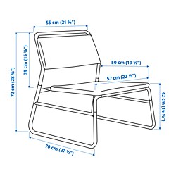 Measurement Illustration - LINNEBÄCK chair