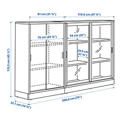 Measurement Illustration - TONSTAD display cabinet