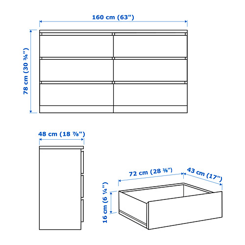 MALM, chest of 6 drawers. 4 of 4 open dialog