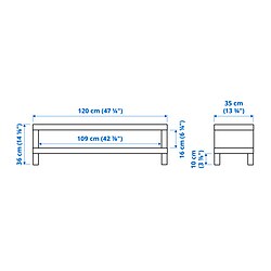 Ilustración de medidas - LACK mueble TV