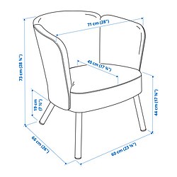 Measurement Illustration - HERRÅKRA armchair