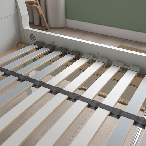 Somier de láminas ajustable LÖNSET en estructura de ikea para mayor comodidad y alineación.