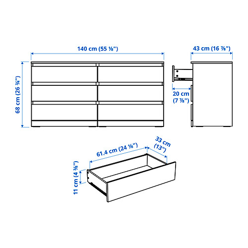 LILLBERGET, 6-drawer dresser. 7 of 7 open dialog