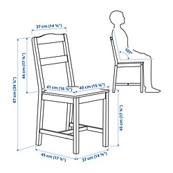 Ilustración de medidas - HAUGA silla