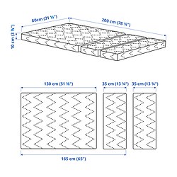 Ilustración de medidas - VIMSIG colchón de espuma para cama extensible