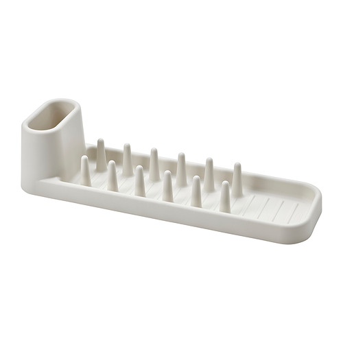 Escurridor de platos STÄMLING, blanco, para platos, vasos y cubiertos con portavasos.