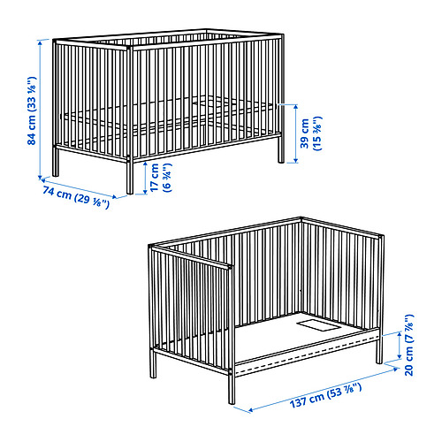 Measurement Illustration - SNIGLAR crib