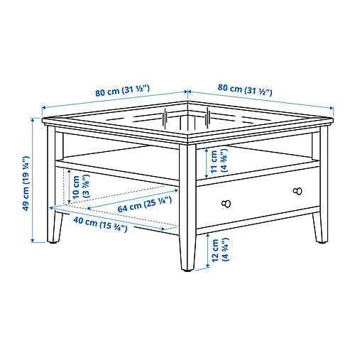 Measurement Illustration - IDANÄS coffee table